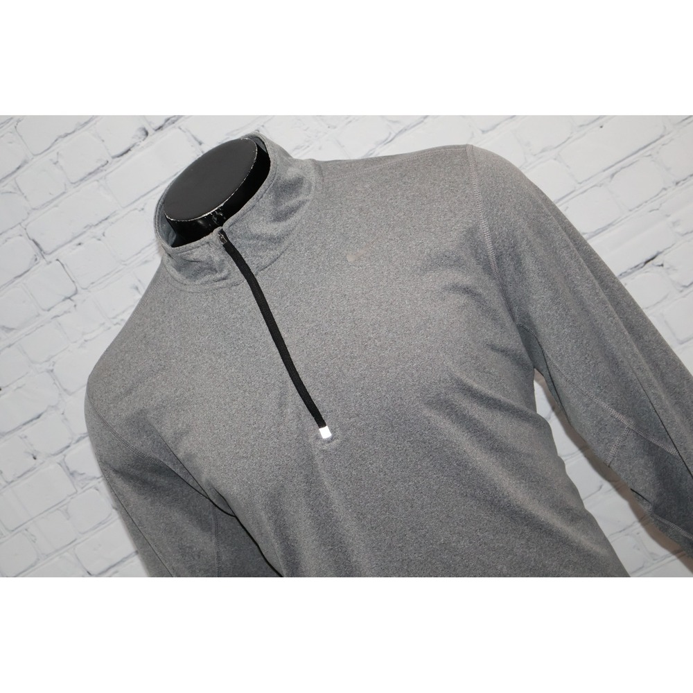 Nike 1/4 Zip Pullover Shirt Mens XL Gray Dri-Fit Running Golf Workout Thumbholes